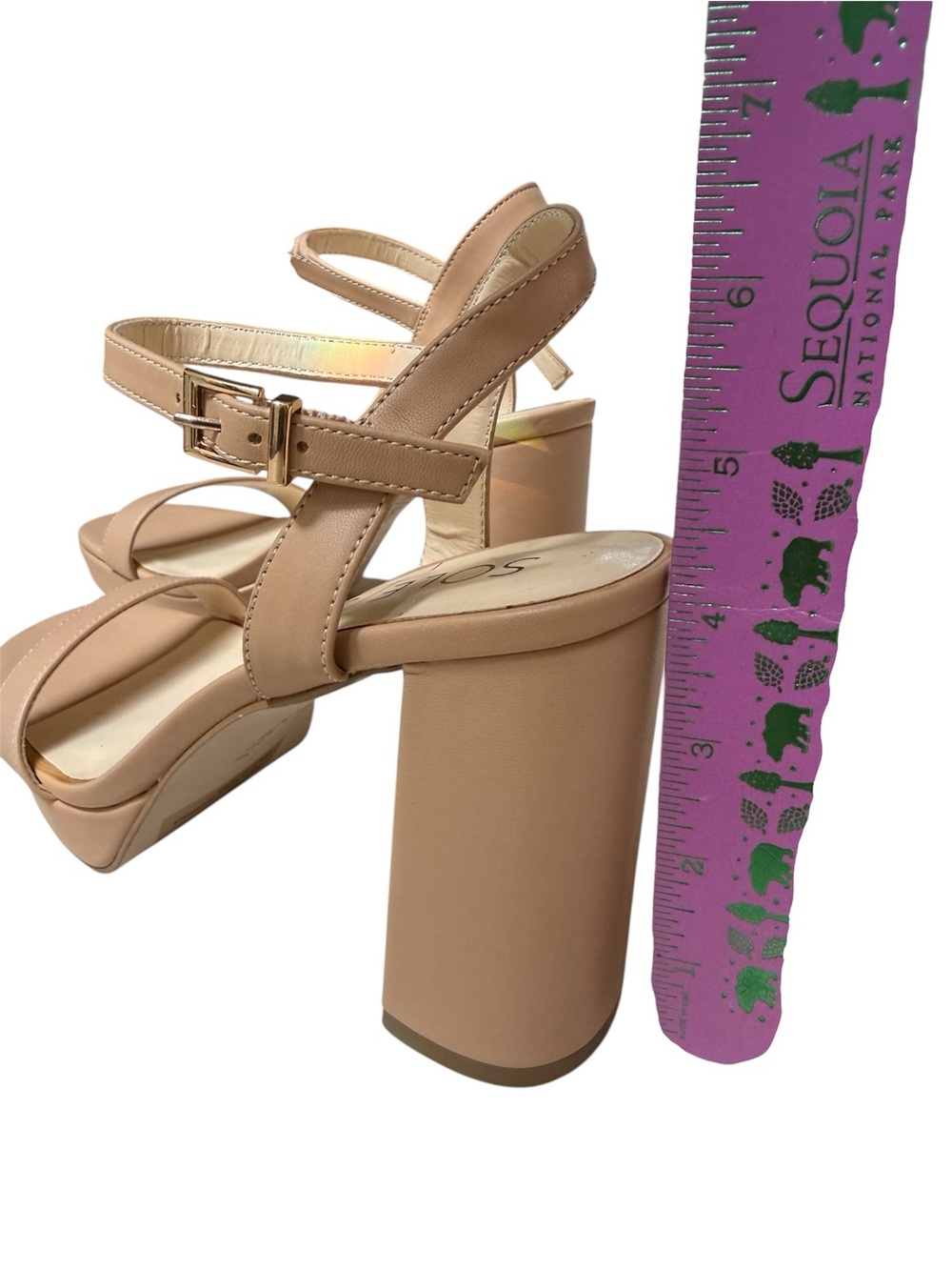 Sole Society Strappy Sandals Size 7.5M Block Heels, SO-SENDINAL, Like New - Picture 8 of 11